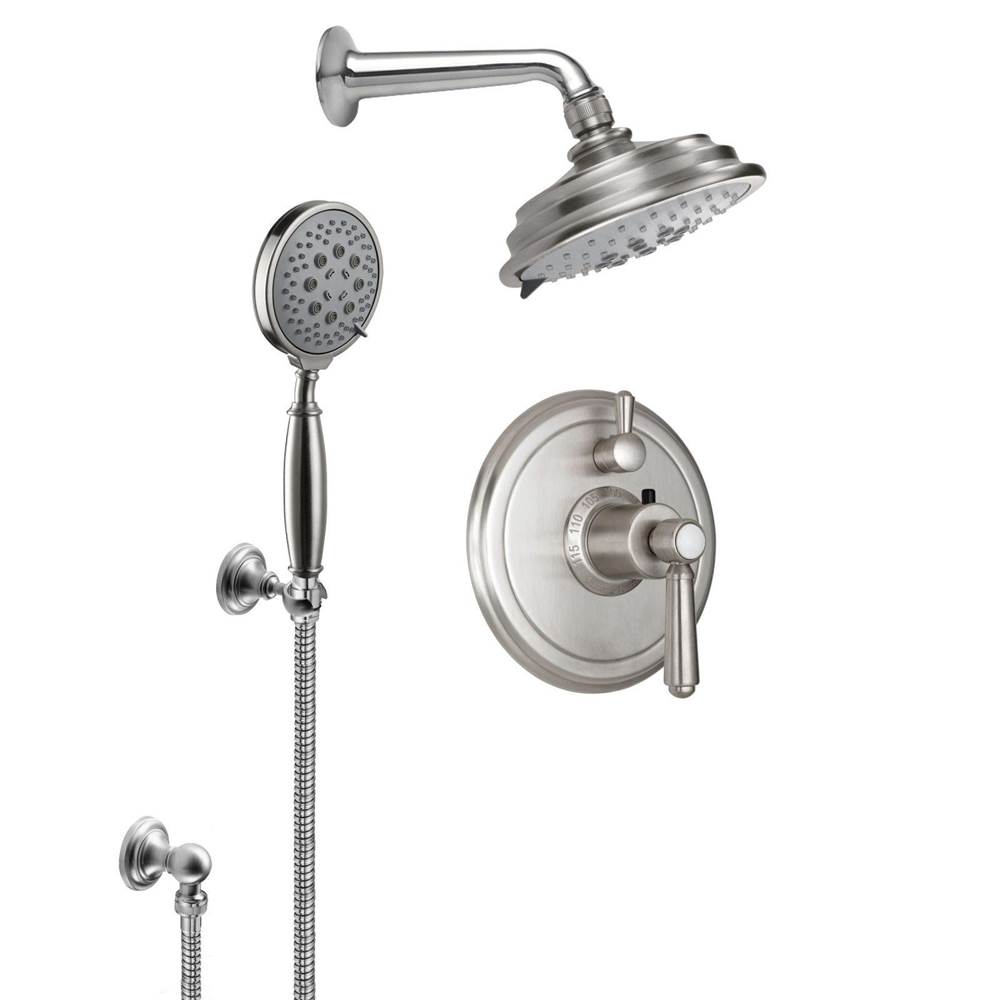 California Faucets Montecito StyleTherm® 1/2'' Thermostatic Shower System with Showerhead and Handshower on Hook