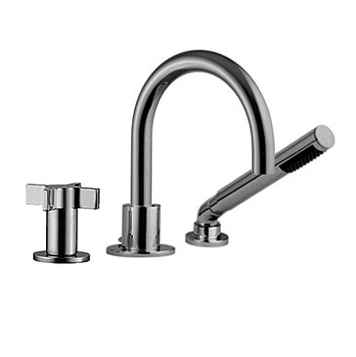 Ca'bano 3Pc Deck Mount Tub Faucet With Spray