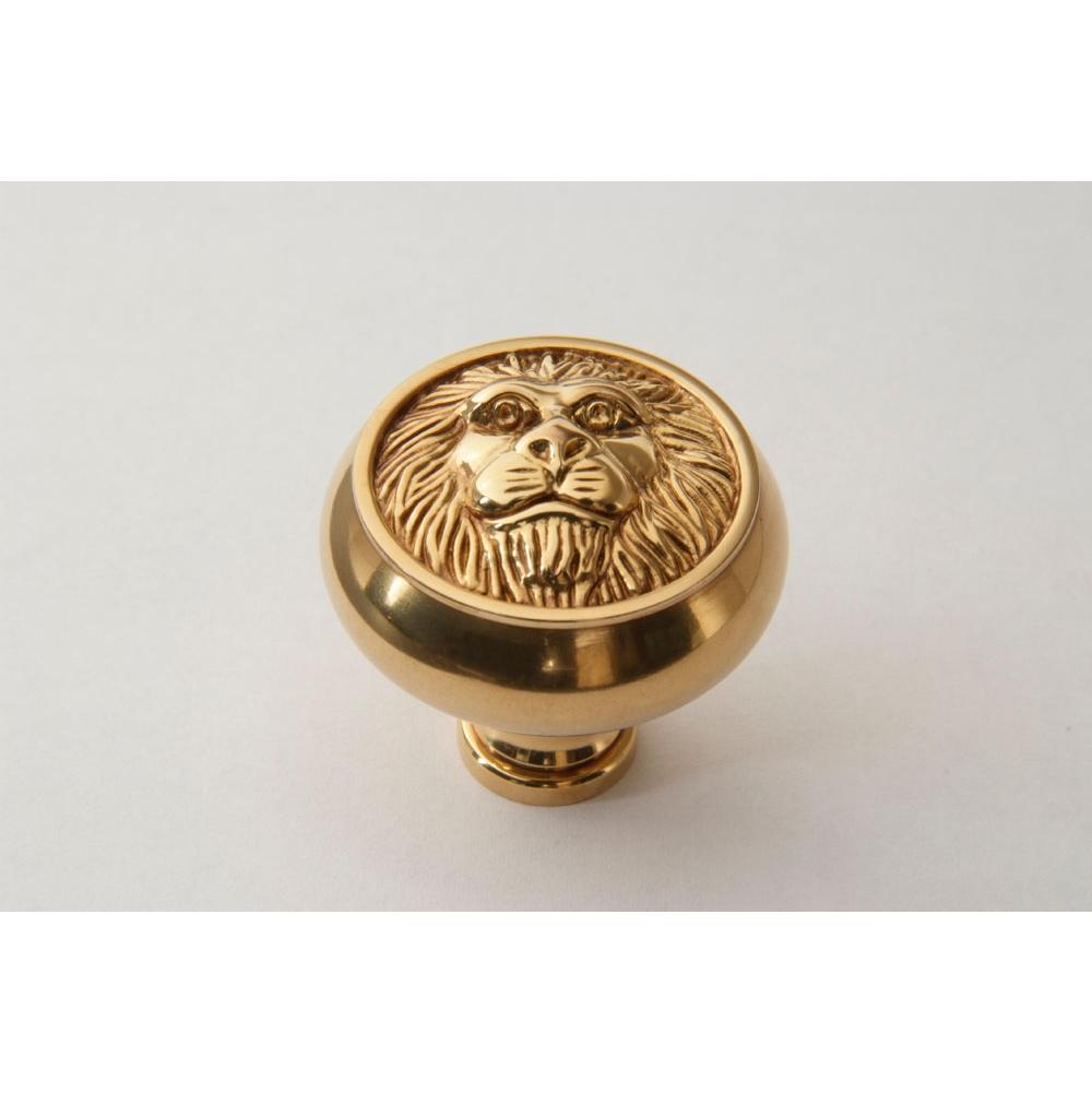 Classic Brass Lion Knob - 1-1/2''