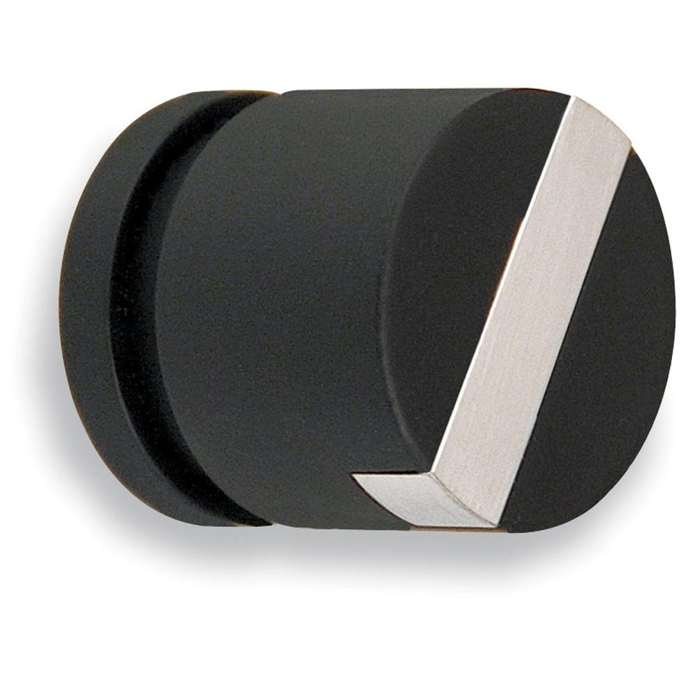 Colonial Bronze Top Striped Cabinet Knob Hand Finished in Matte Satin Nickel and Matte Satin Black
