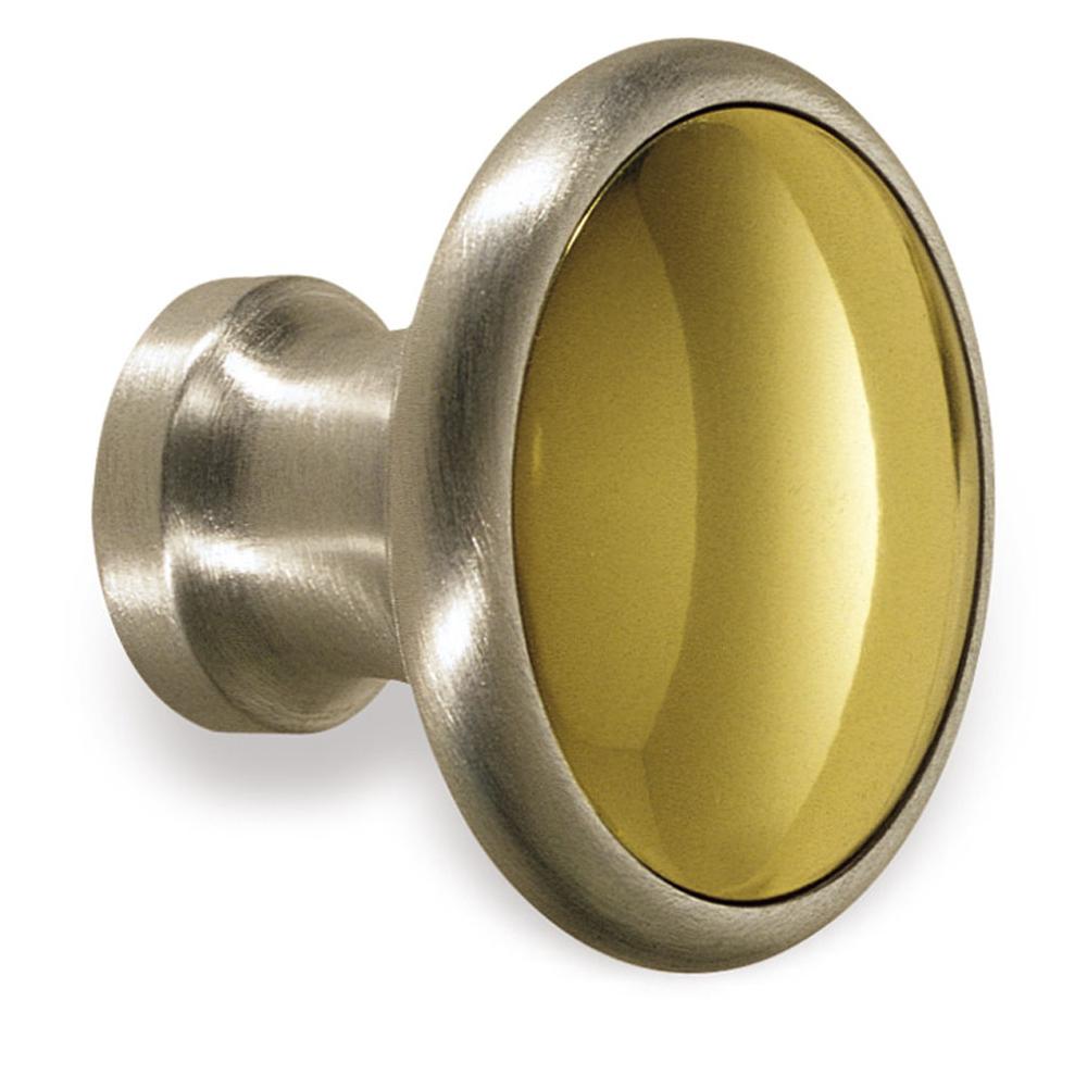 Colonial Bronze Cabinet Knob Hand Finished in Matte Satin Chrome and Polished Chrome