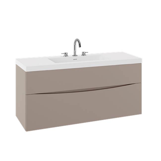 Crosswater London Mpro Double Drawer Unit With Smith Basin Top, 48In, Coffee