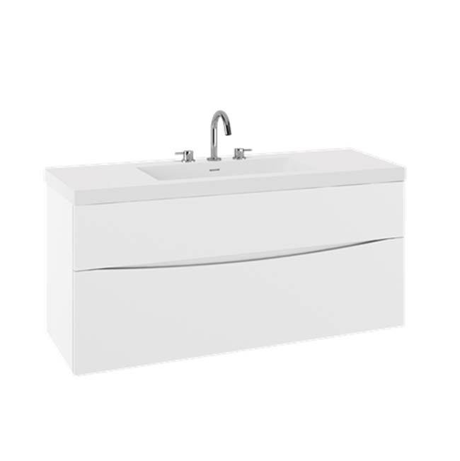 Crosswater London Mpro Double Drawer Unit With Smith Basin Top, 48In, White