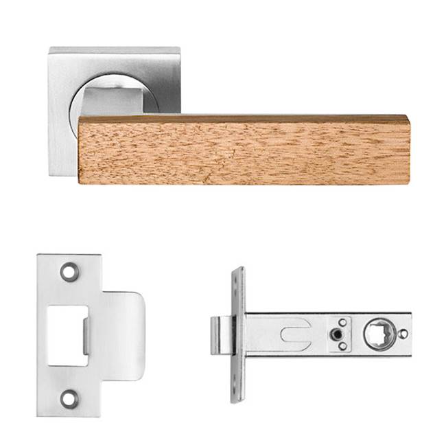 Designer Doorware Timber Quad Set On R50 Inc. 60mm B/S Latch