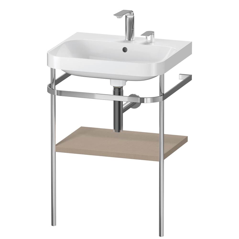 Duravit Happy D.2 Plus C-Shaped Vanity Kit with Sink and Metal Console Linen