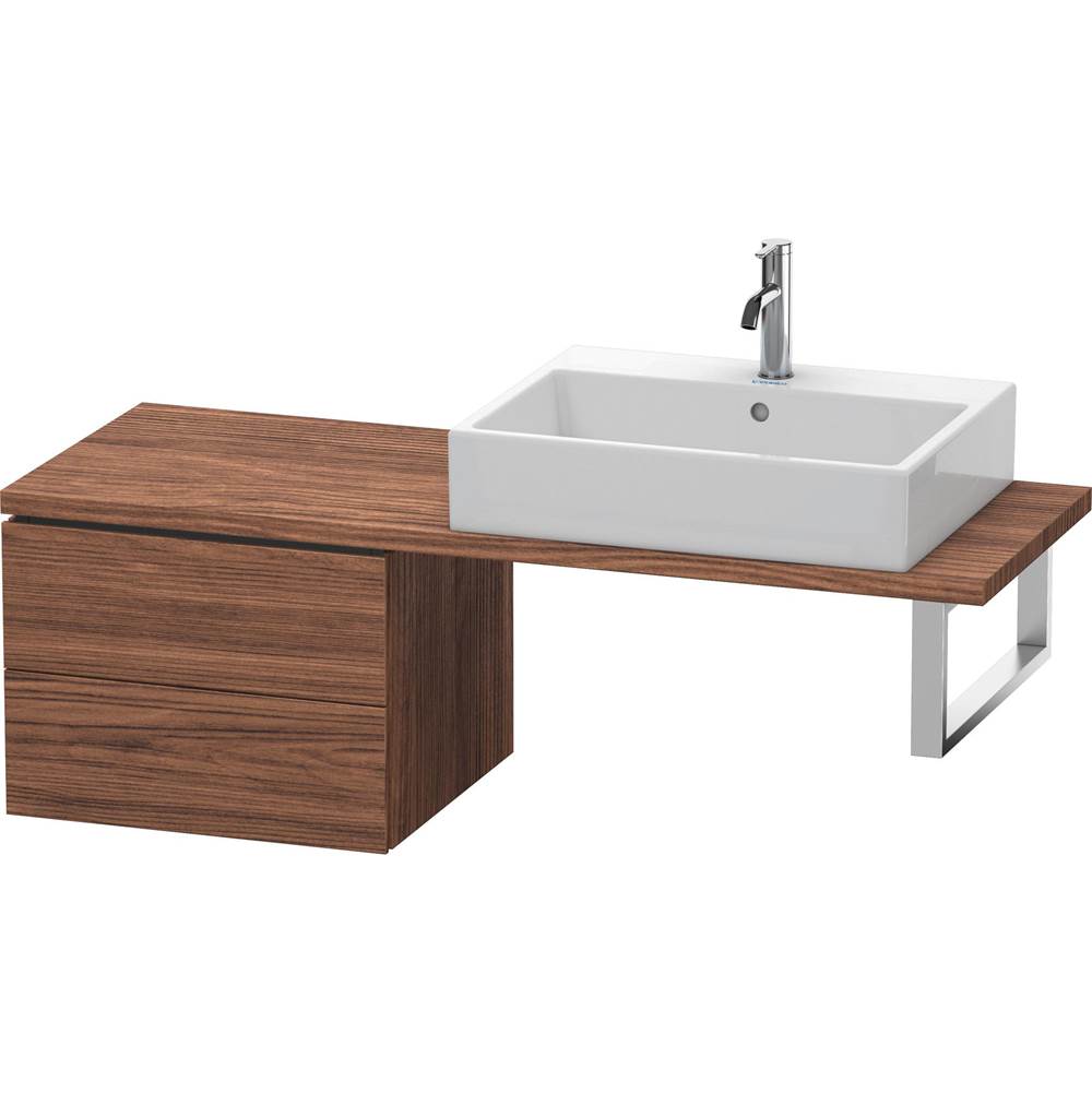 Duravit L-Cube Two Drawer Low Cabinet For Console Walnut Dark