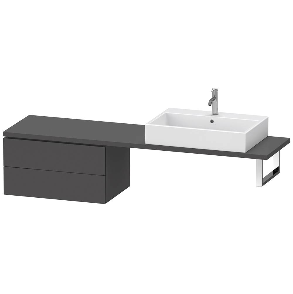 Duravit L-Cube Two Drawer Low Cabinet For Console Graphite