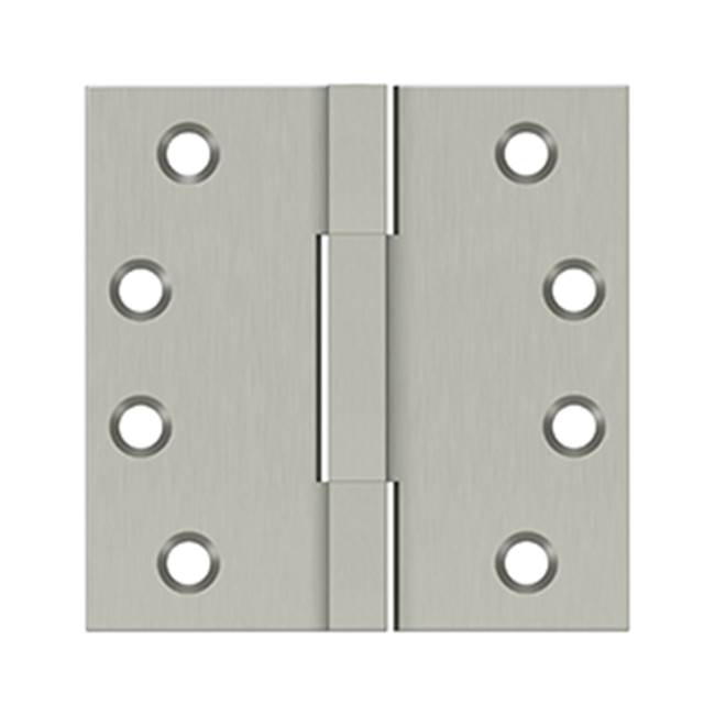Deltana 4''x 4'' Square Knuckle Hinges, Solid Brass