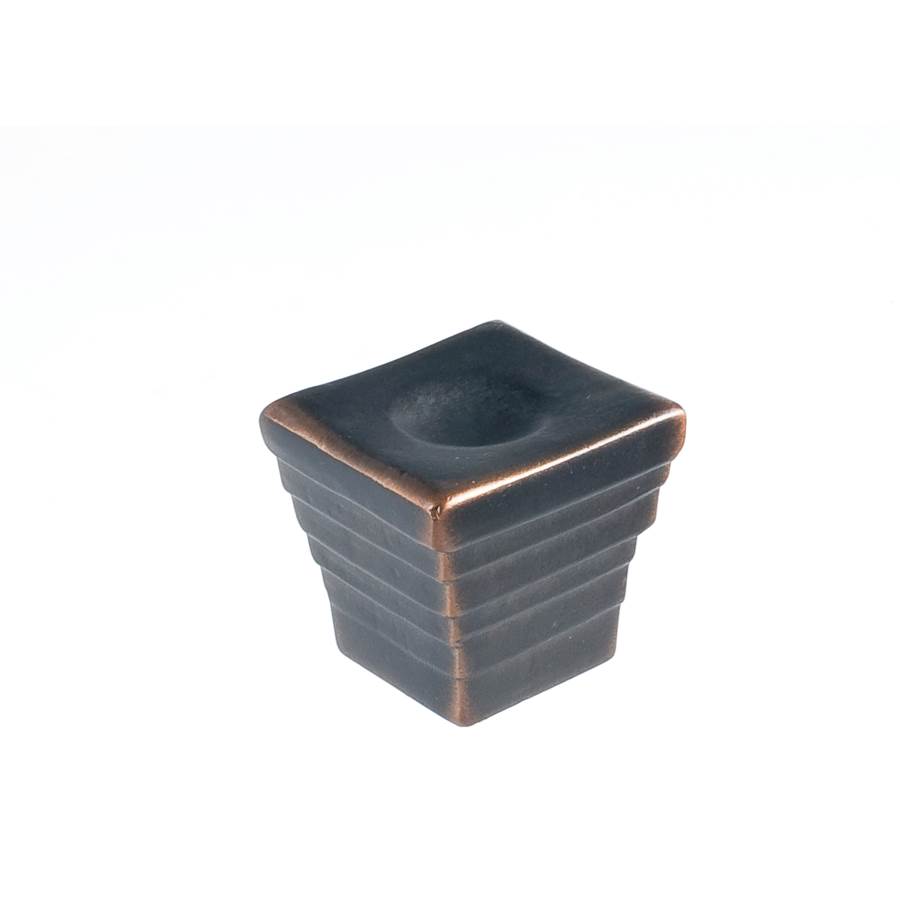 Du Verre Forged 2 Large Cube Knob 1 3/8 Inch - Oil Rubbed Bronze