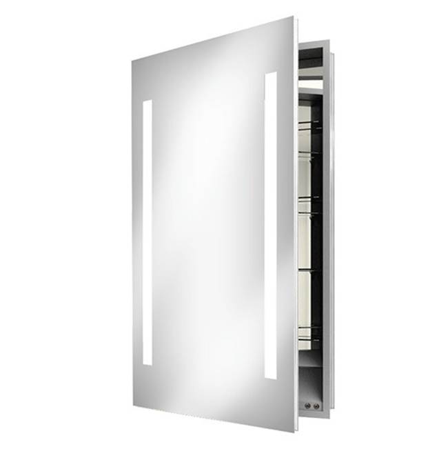 Electric Mirror Ascension 23.25w x 30h Lighted Mirrored Cabinet with Keen - Left hinged