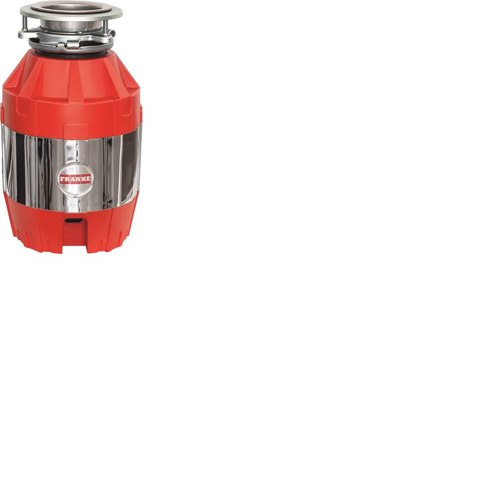 Franke 1/2 Horse Power Quiet Continuous Feed Waste Disposer Torque Master 2600 RPM Jam-Resistant DC Motor in Red/Chrome, FWDJ50
