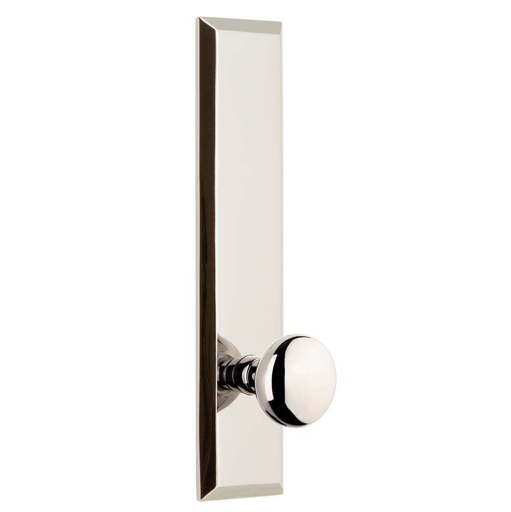 Grandeur Hardware Grandeur Hardware Fifth Avenue Tall Plate Passage with Fifth Avenue Knob in Polished Nickel