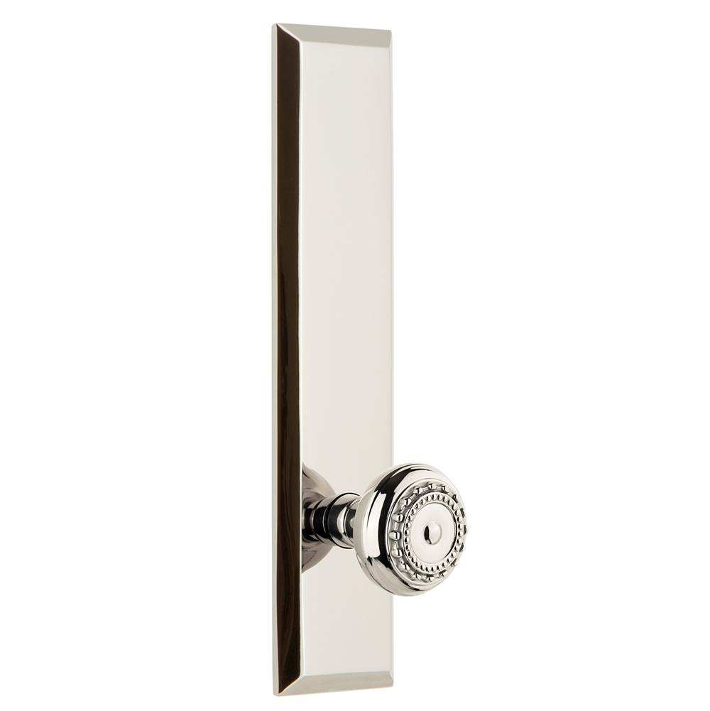 Grandeur Hardware Grandeur Hardware Fifth Avenue Tall Plate Privacy with Parthenon Knob in Polished Nickel
