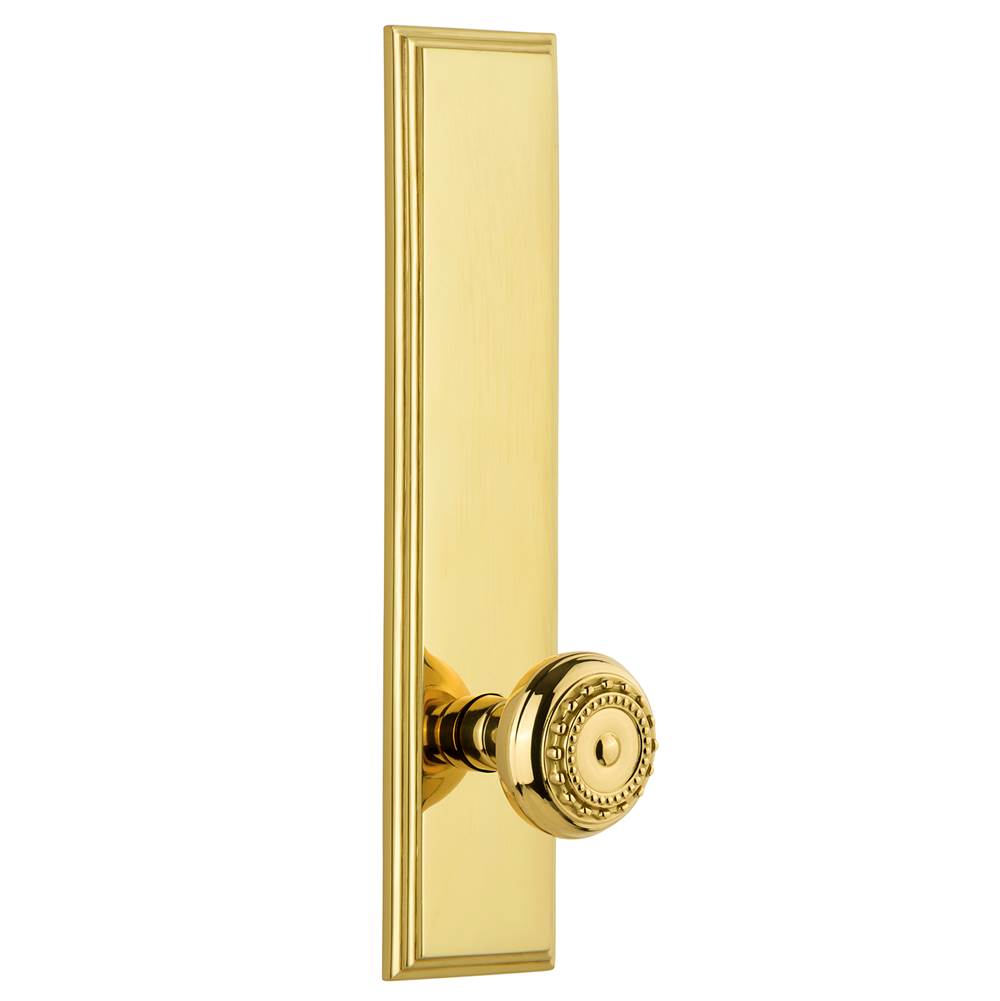 Grandeur Hardware Grandeur Hardware Carre'' Tall Plate Passage with Parthenon Knob in Polished Brass