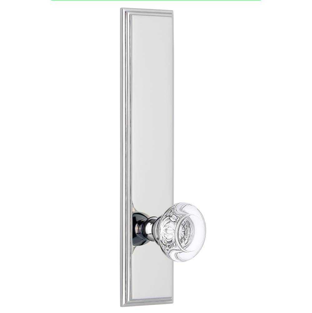 Grandeur Hardware Grandeur Hardware Carre'' Tall Plate Dummy with Bordeaux Knob in Bright Chrome