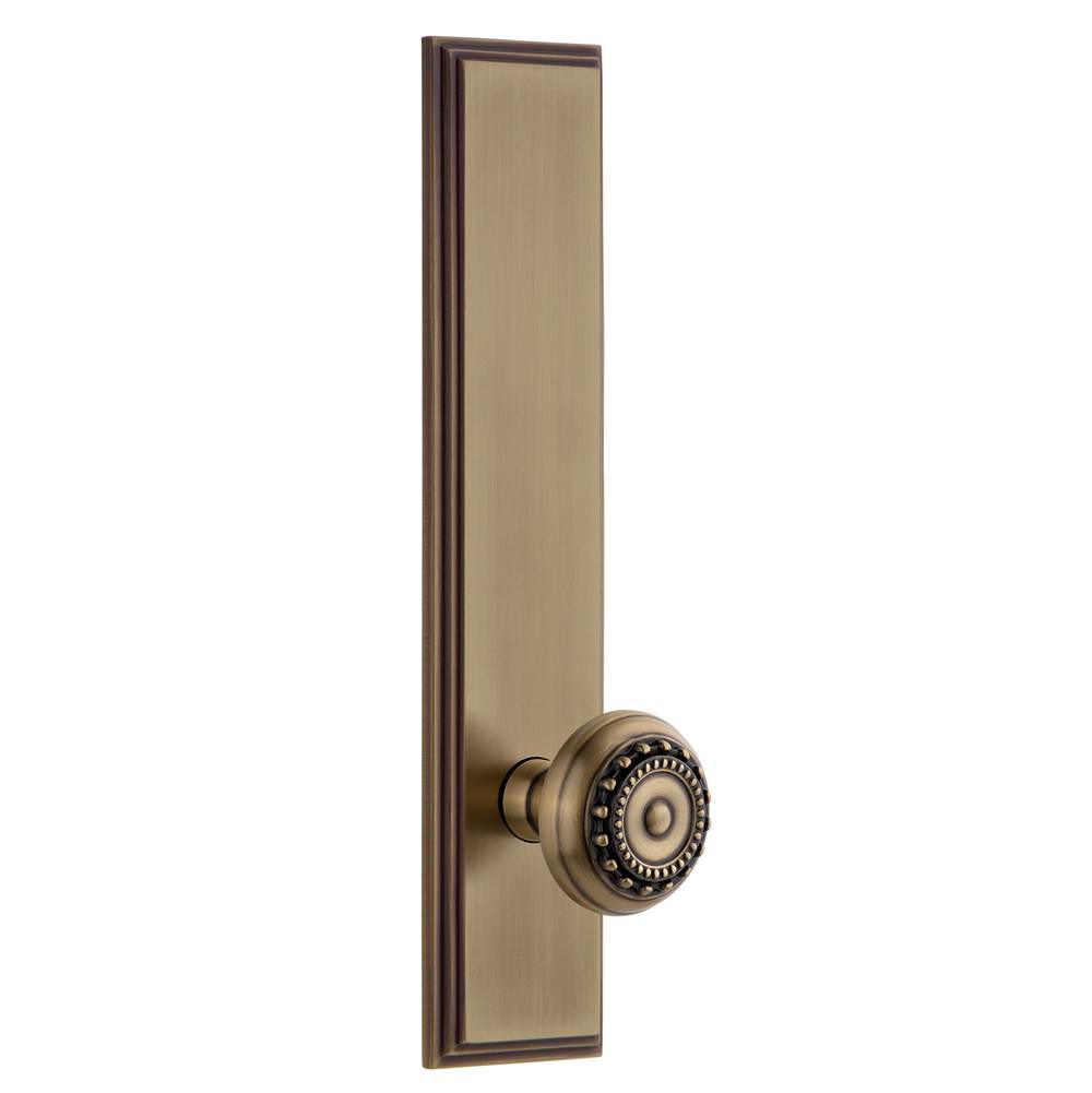 Grandeur Hardware Grandeur Hardware Carre'' Tall Plate Privacy with Parthenon Knob in Vintage Brass
