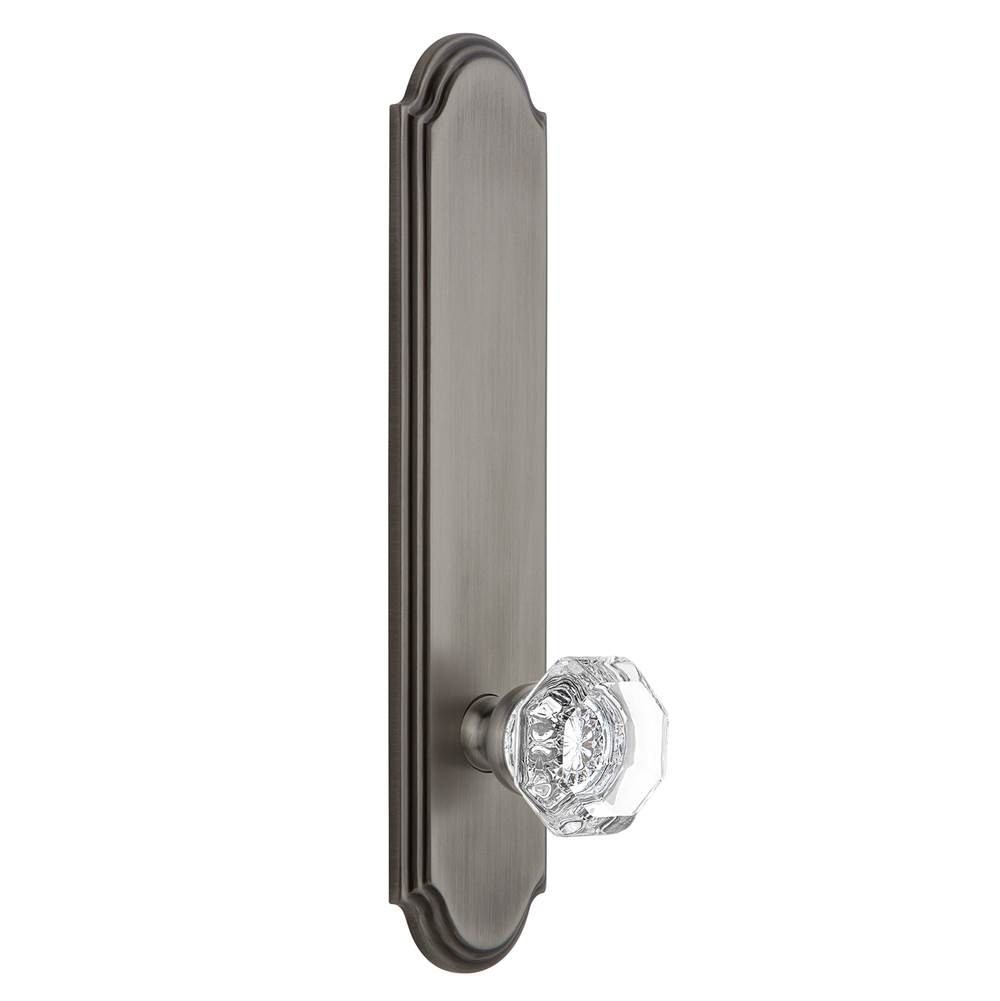 Grandeur Hardware Grandeur Hardware Arc Tall Plate Passage with Chambord Knob in Antique Pewter