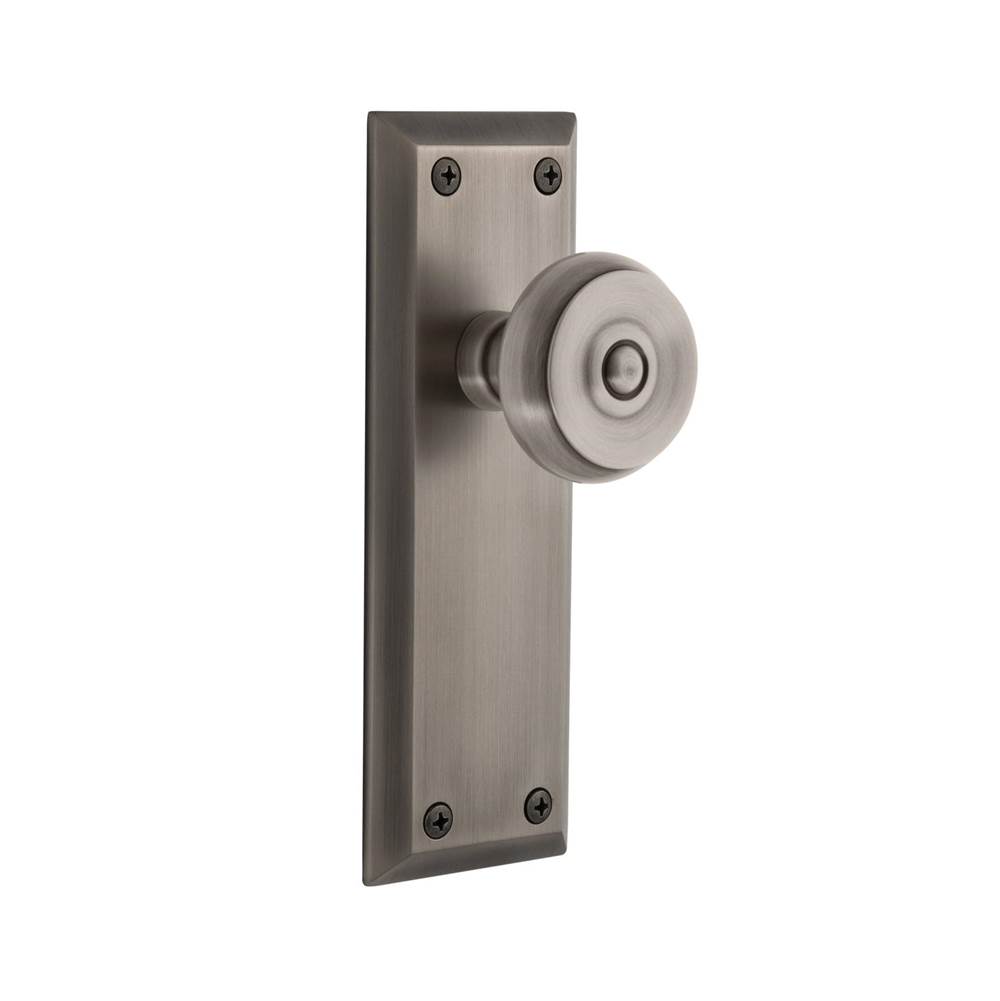 Grandeur Hardware Grandeur Fifth Avenue Plate Double Dummy with Bouton Knob in Antique Pewter