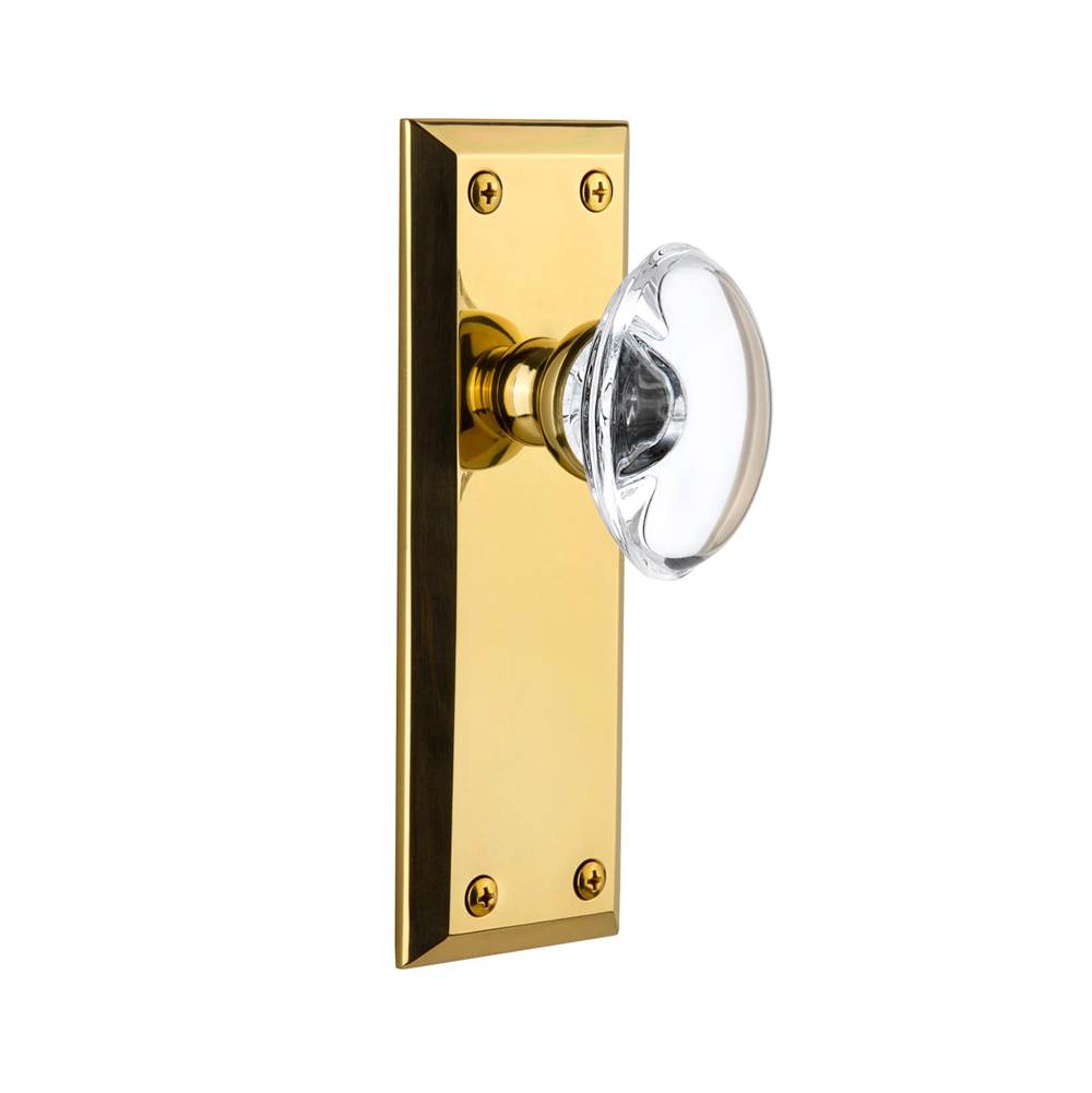 Grandeur Hardware Grandeur - Passage Knob - Fifth Avenue Plate with Provence Crystal Knob in Polished Brass