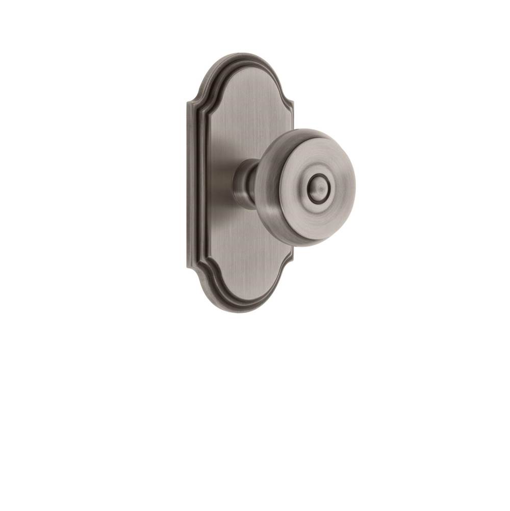 Grandeur Hardware Grandeur Arc Plate Double Dummy with Bouton Knob in Antique Pewter
