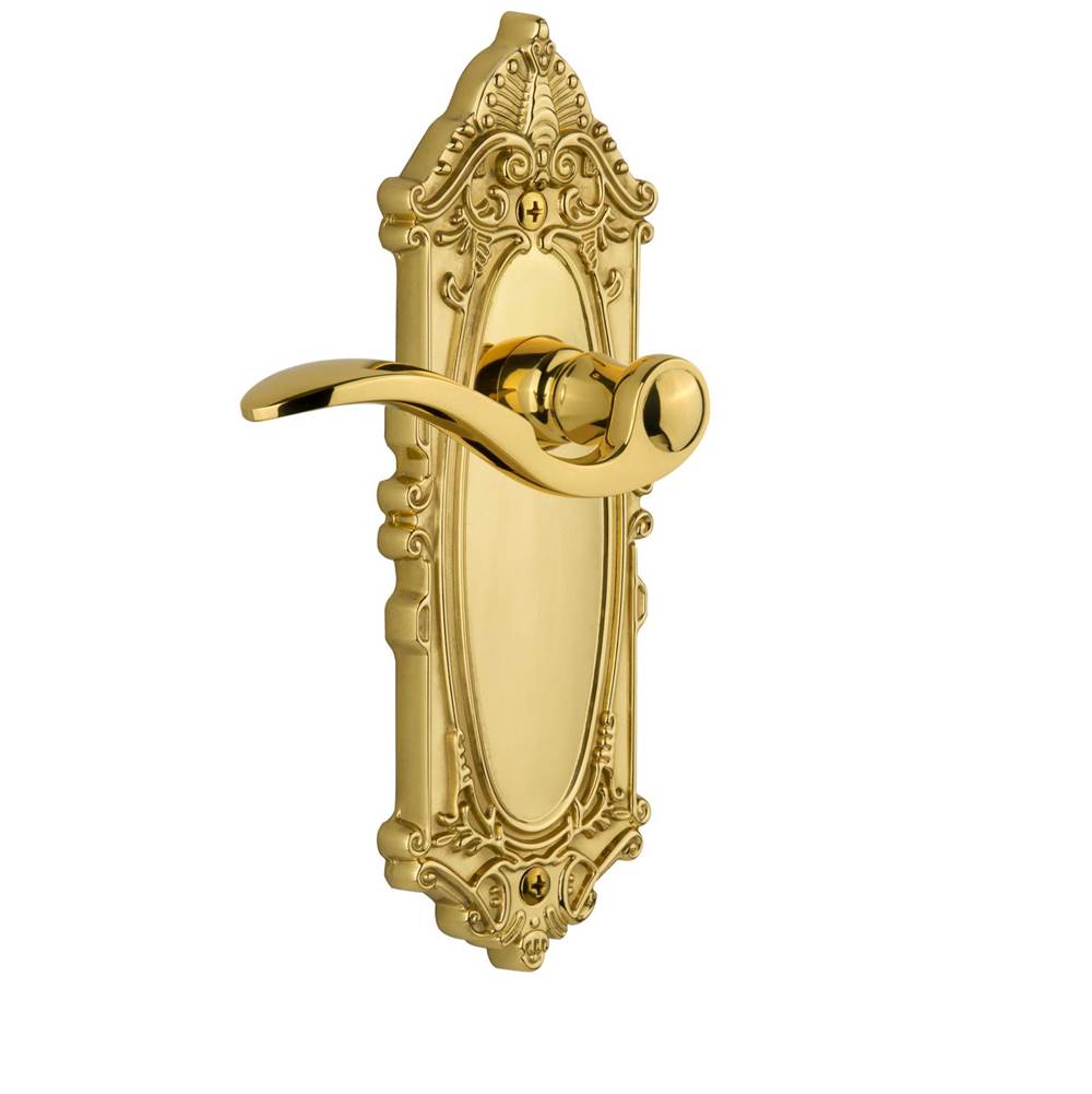 Grandeur Hardware Grandeur Grande Victorian Plate Passage with Bellagio Lever in Polished Brass