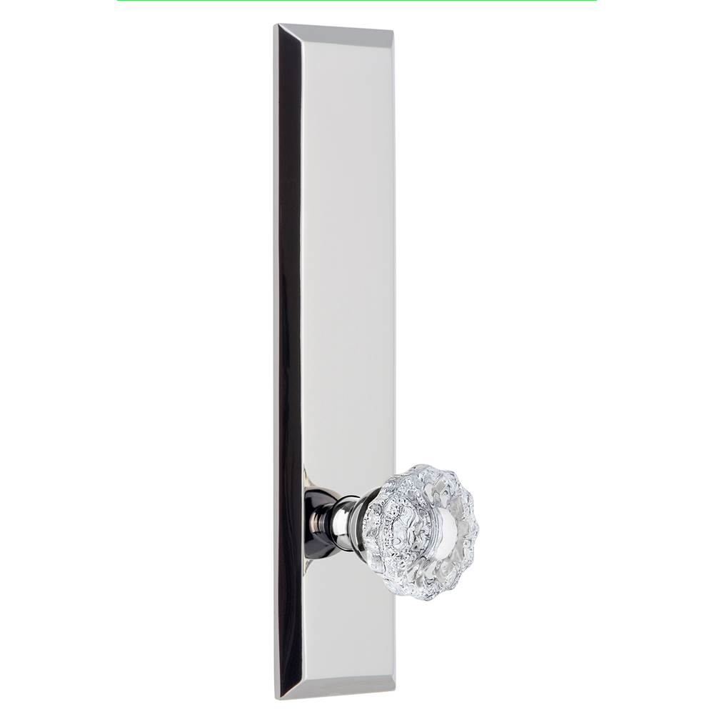 Grandeur Hardware Grandeur Hardware Fifth Avenue Tall Plate Passage with Versailles Knob in Bright Chrome