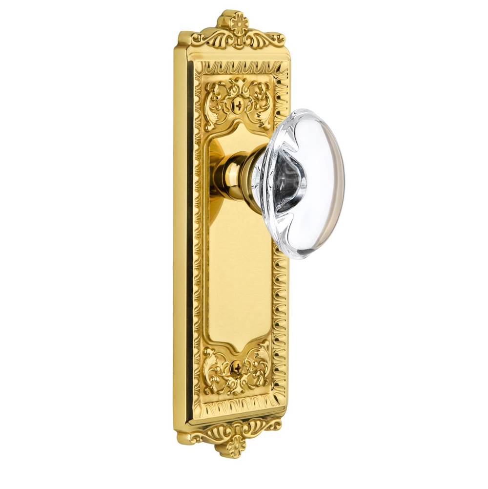 Grandeur Hardware Grandeur Windsor Plate Privacy with Provence knob in Lifetime Brass