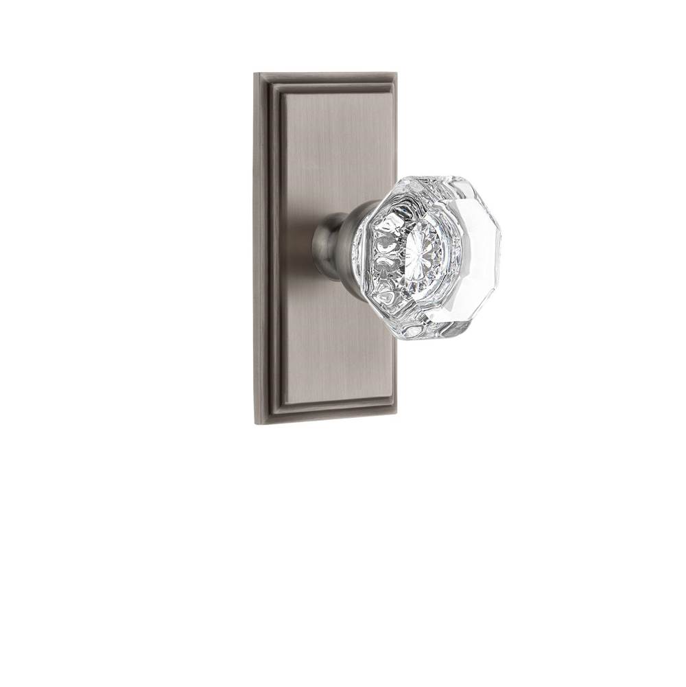 Grandeur Hardware Grandeur Carre Plate Privacy with Chambord Crystal Knob in Antique Pewter