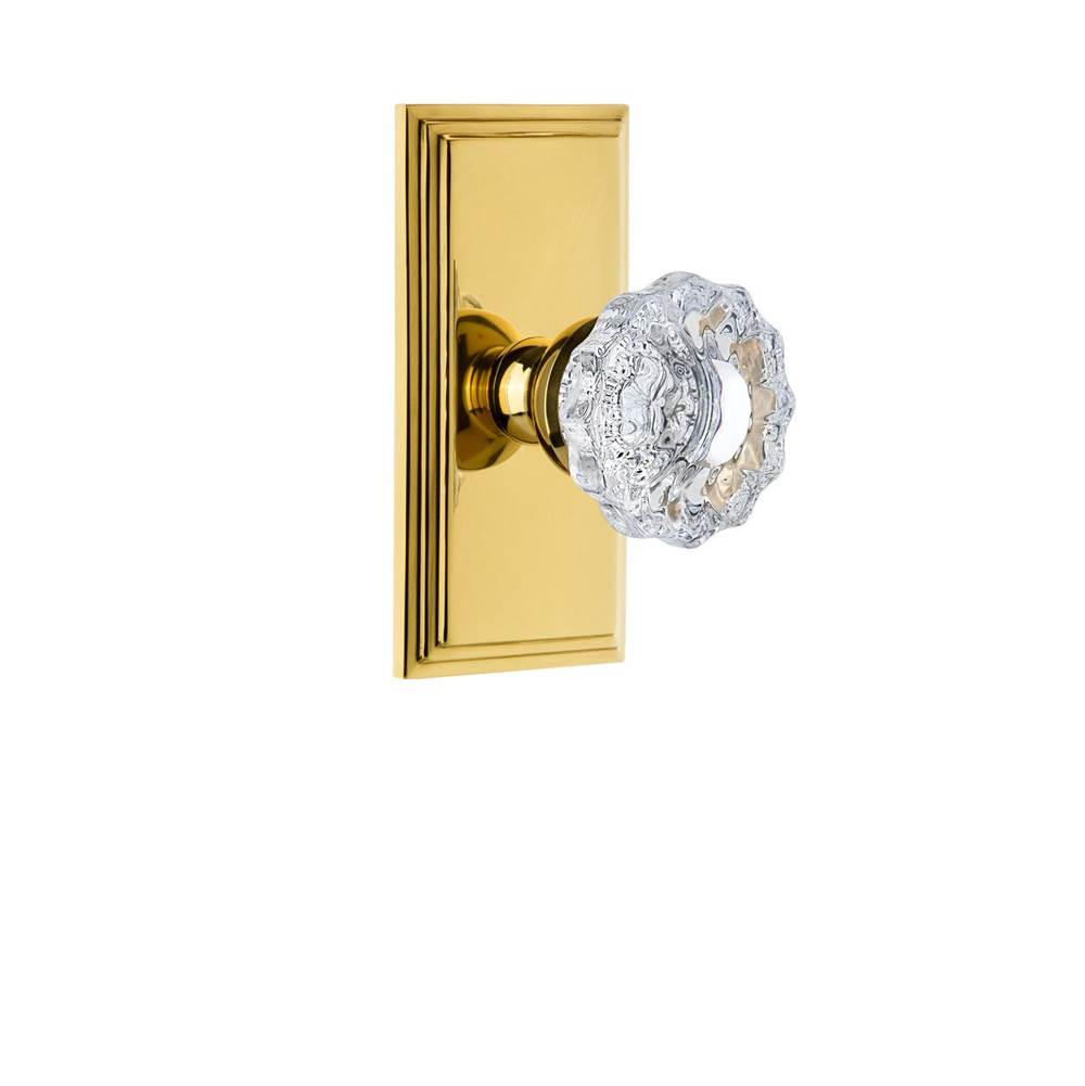 Grandeur Hardware Grandeur Carre Plate Privacy with Versailles Crystal Knob in Polished Brass