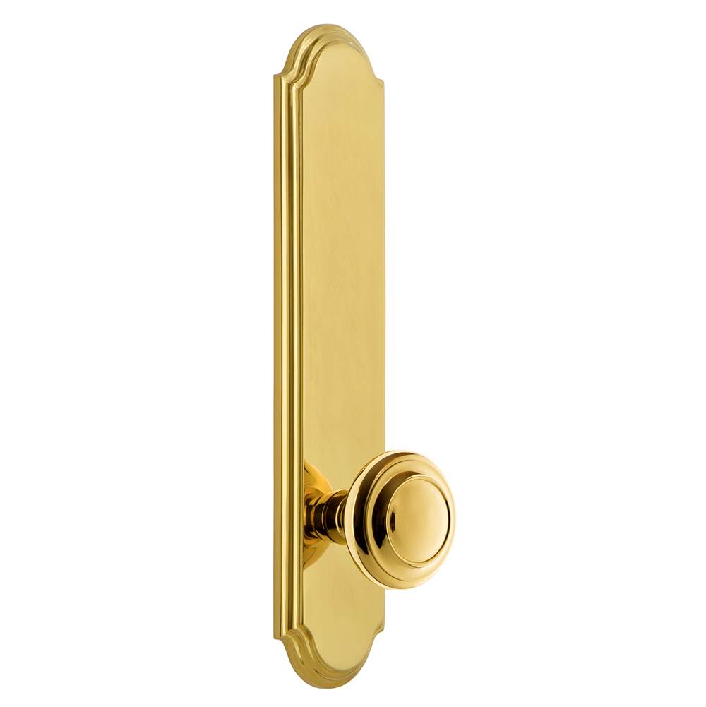 Grandeur Hardware Grandeur Hardware Arc Tall Plate Passage with Circulaire Knob in Polished Brass