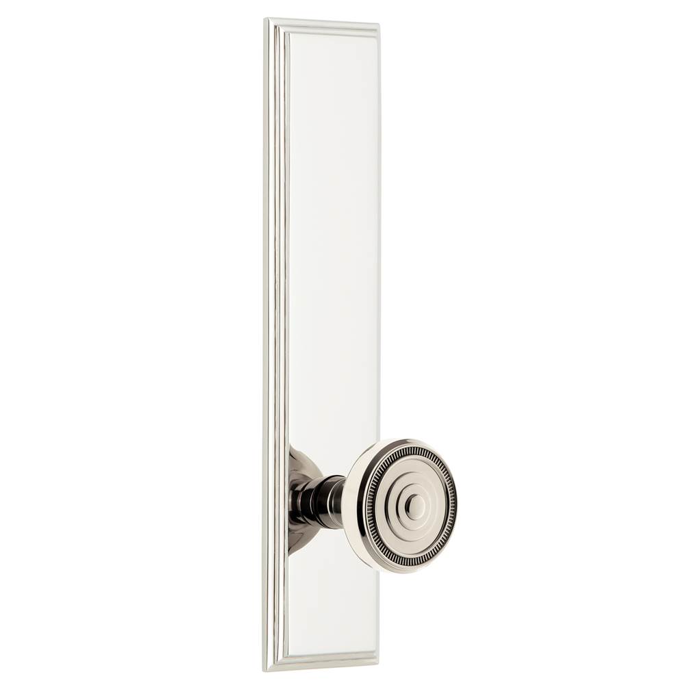 Grandeur Hardware Grandeur Hardware Carre'' Tall Plate Double Dummy with Soleil Knob in Polished Nickel