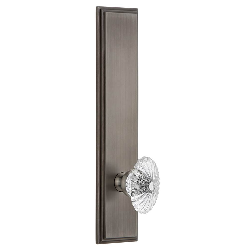 Grandeur Hardware Grandeur Hardware Carre'' Tall Plate Privacy with Burgundy Knob in Antique Pewter
