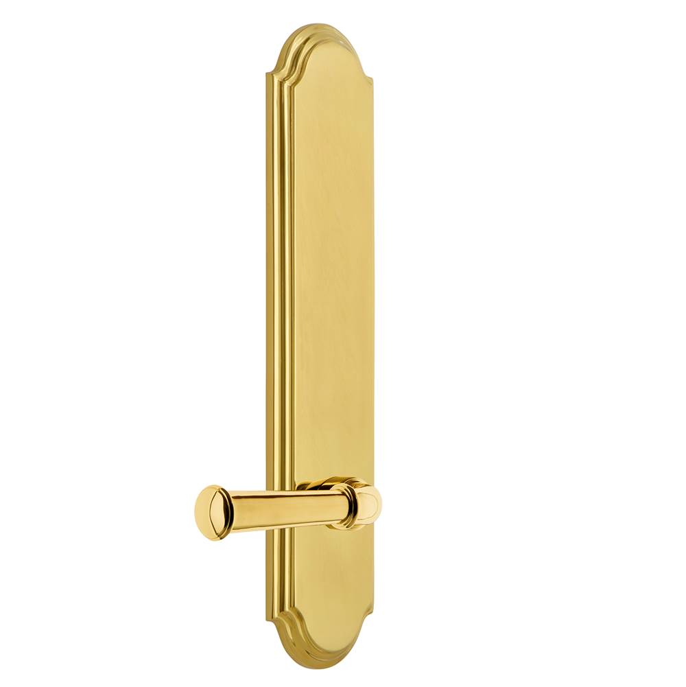 Grandeur Hardware Grandeur Hardware Arc Tall Plate Privacy with Georgetown Lever in Polished Brass