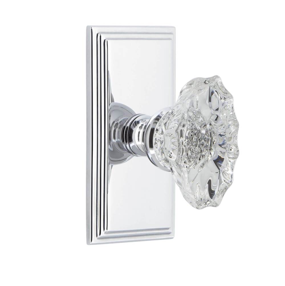 Grandeur Hardware Carre Plate Passage with Biarritz Crystal Knob in Bright Chrome