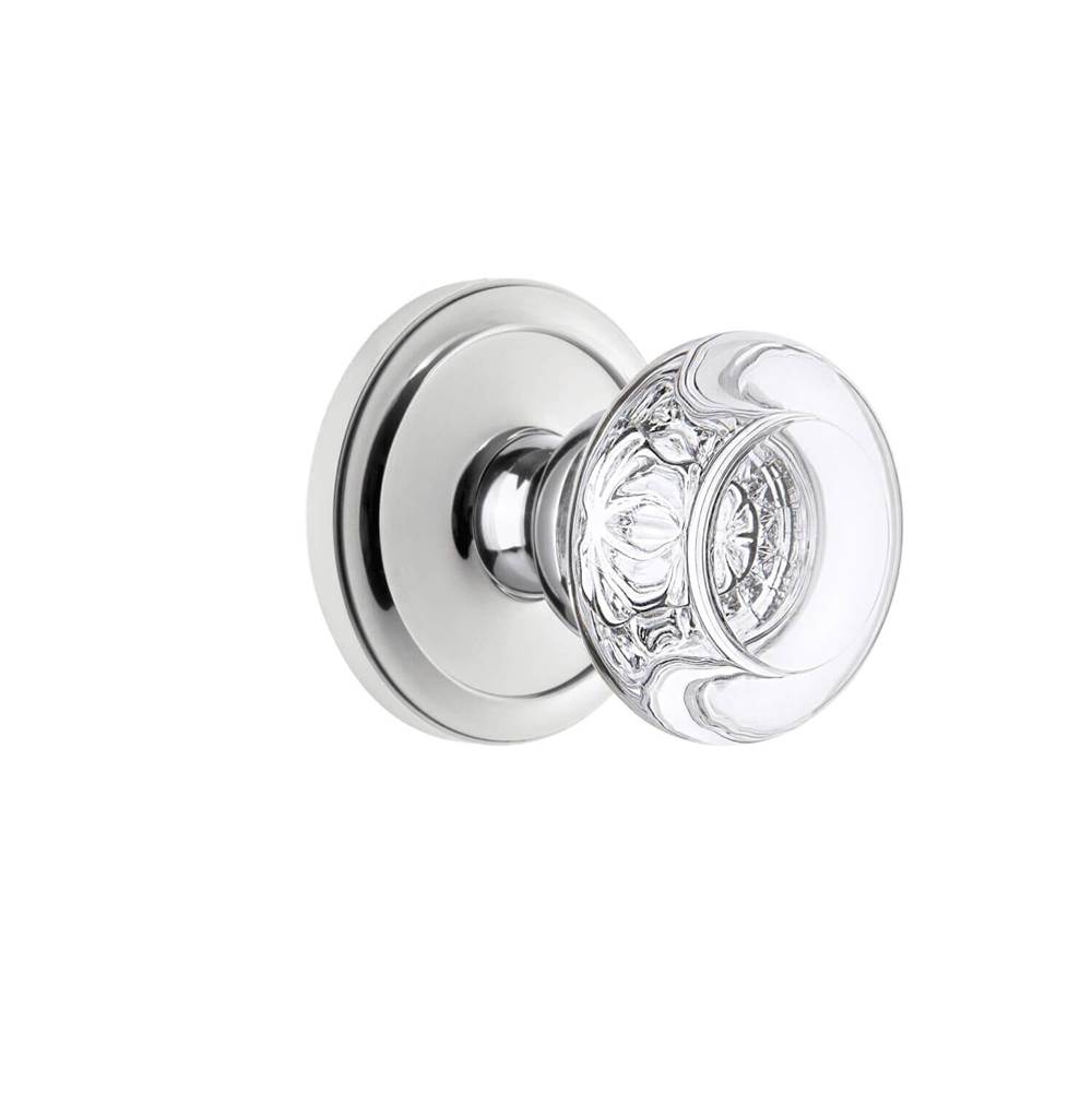 Grandeur Hardware Circulaire Rosette Privacy with Bordeaux Knob in Bright Chrome