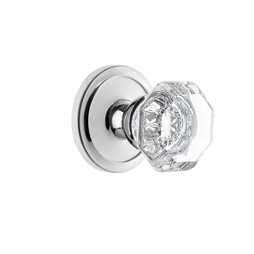 Grandeur Hardware Circulaire Rosette Privacy with Chambord Crystal Knob in Bright Chrome