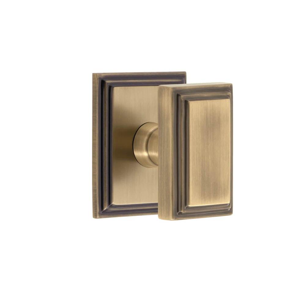 Grandeur Hardware Carre Square Rosette Privacy with Carre Knob in Vintage Brass