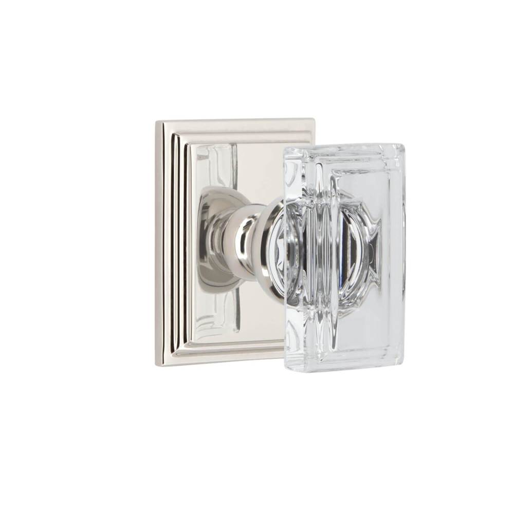 Grandeur Hardware Carre Square Rosette Double Dummy with Carre Crystal Knob in Polished Nickel