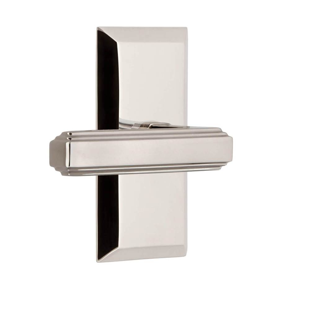 Grandeur Hardware Fifth Avenue Short Plate Single Dummy with Carre Lever in Polished Nickel