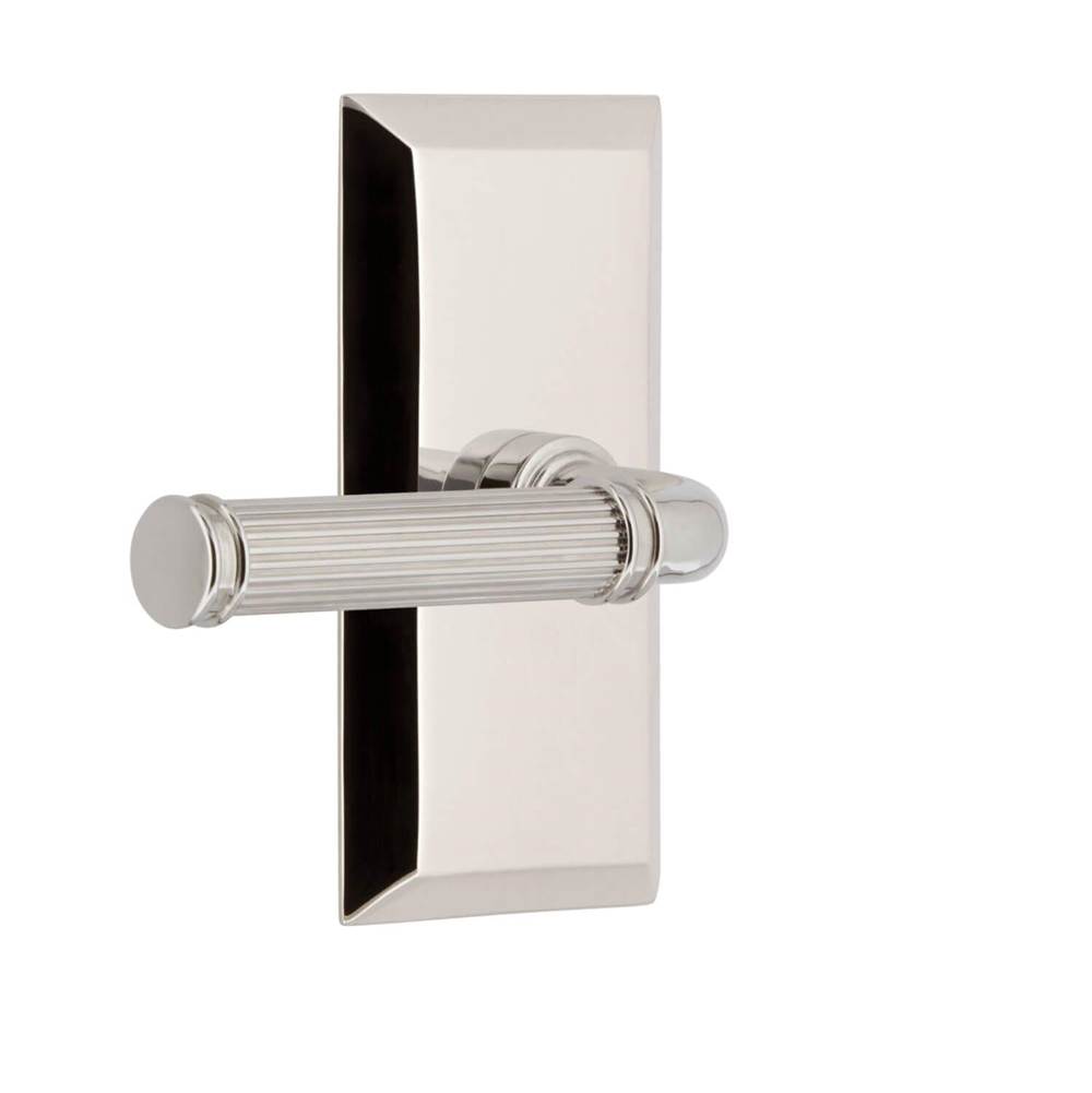 Grandeur Hardware Fifth Avenue Short Plate Passage with Soleil Lever in Polished Nickel