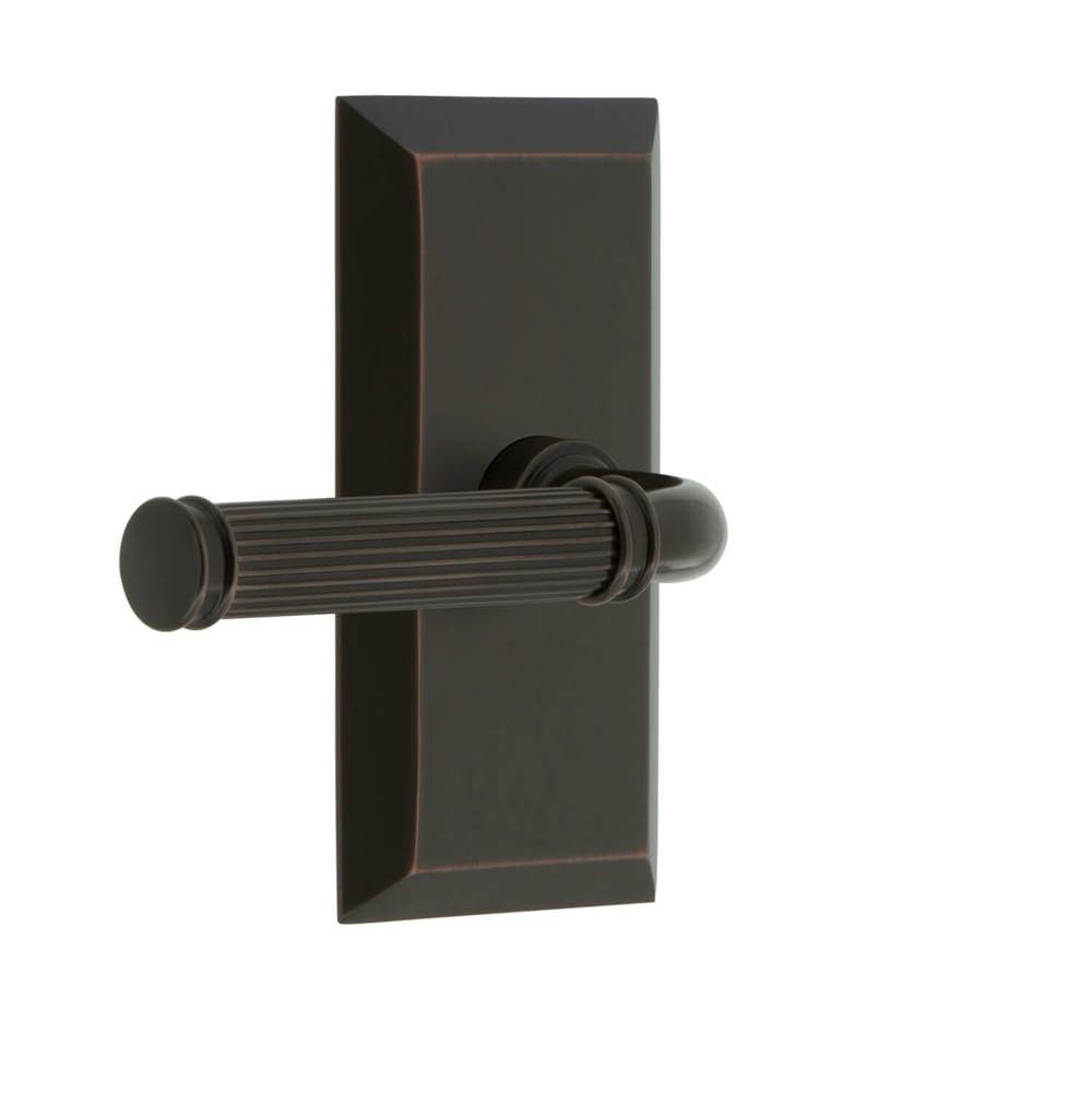 Grandeur Hardware Fifth Avenue Short Plate Privacy with Soleil Lever in Timeless Bronze