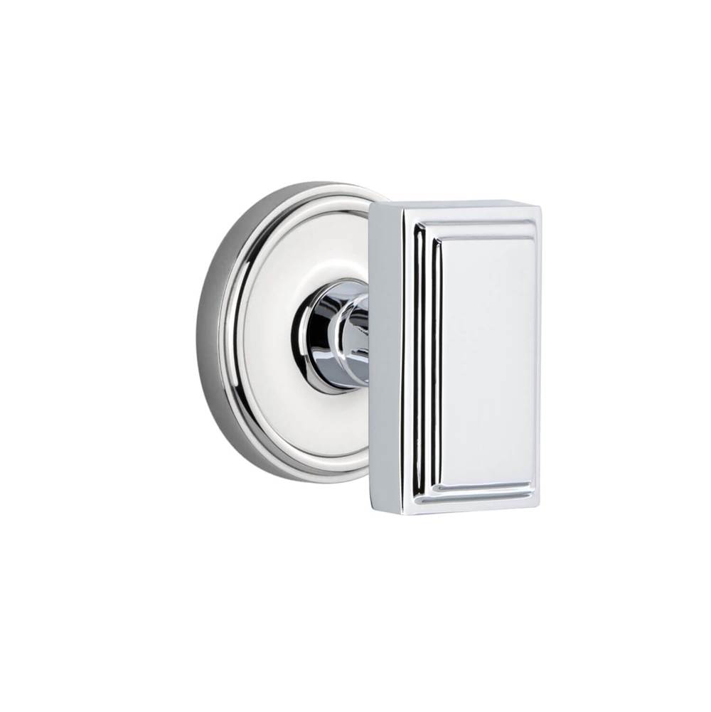 Grandeur Hardware Georgetown Rosette Single Dummy with Carre Knob in Bright Chrome