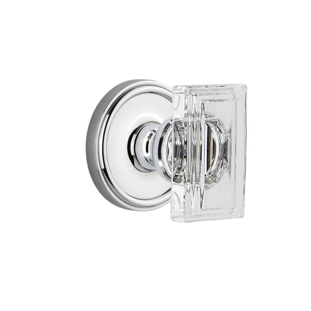 Grandeur Hardware Georgetown Rosette Double Dummy with Carre Crystal Knob in Bright Chrome