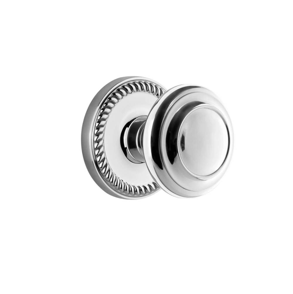 Grandeur Hardware Newport Rosette Single Dummy with Circulaire Knob in Bright Chrome