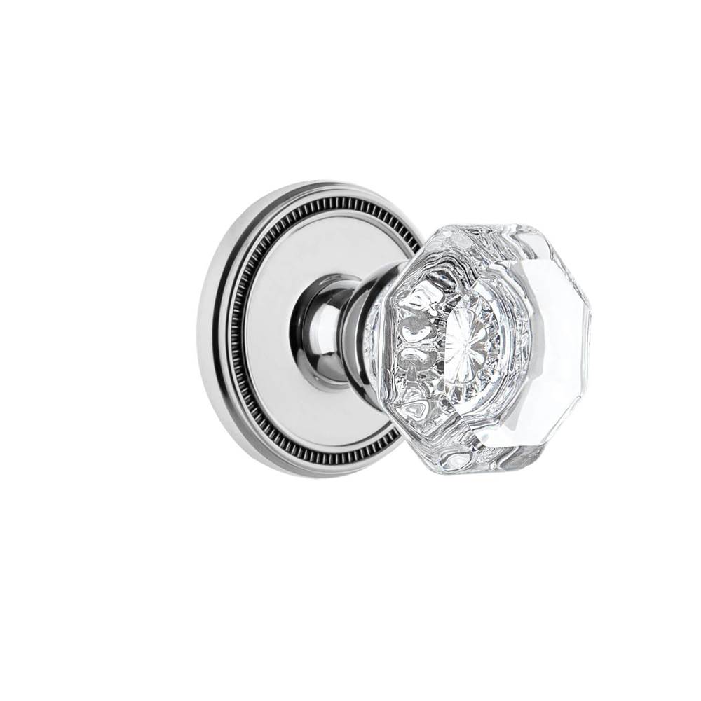 Grandeur Hardware Soleil Rosette Privacy with Chambord Crystal Knob in Bright Chrome