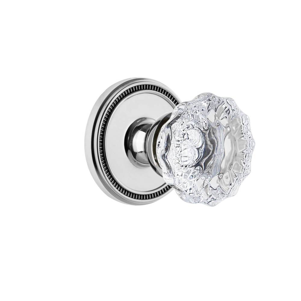 Grandeur Hardware Soleil Rosette Privacy with Fontainebleau Crystal Knob in Bright Chrome