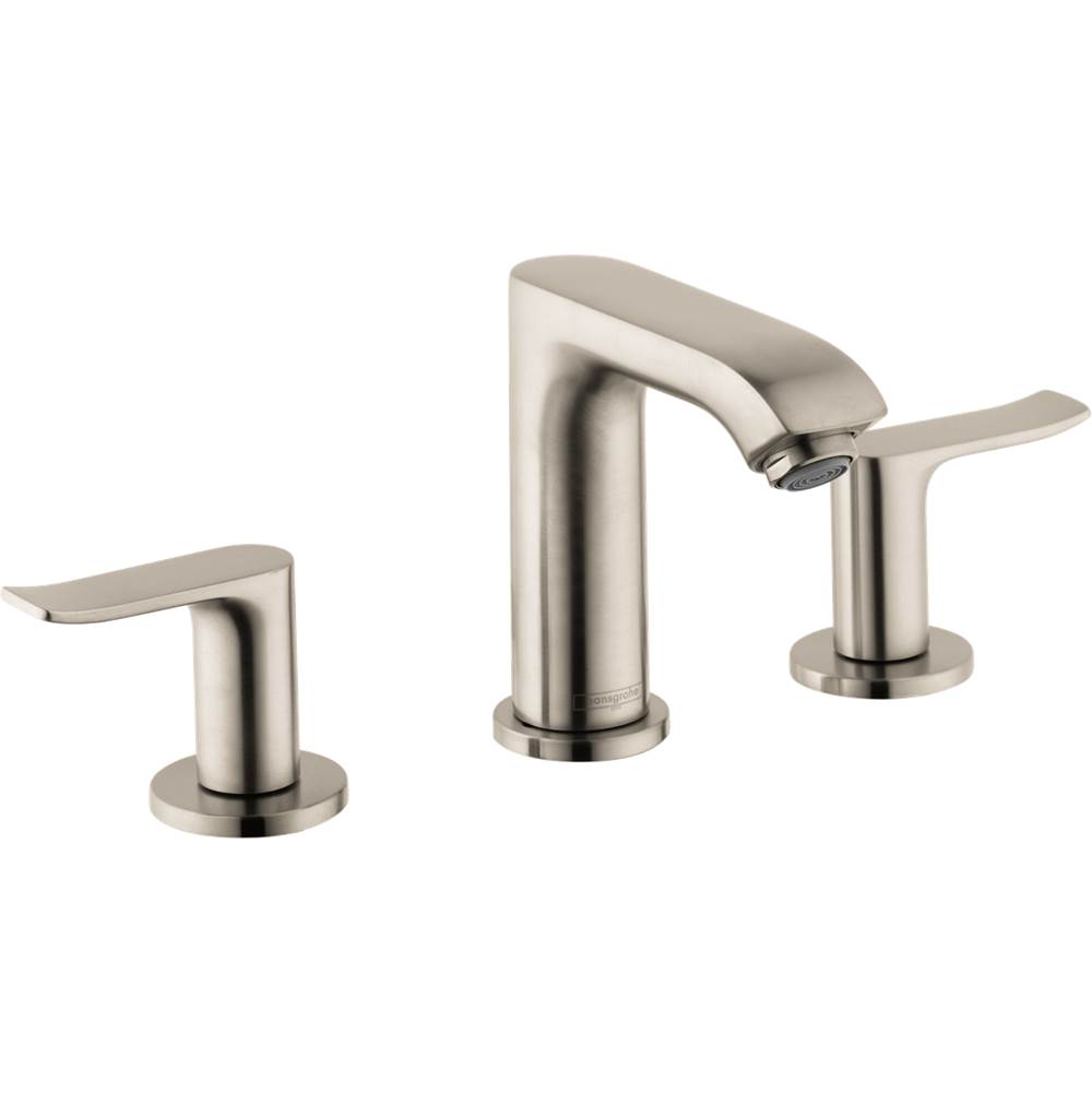 Hansgrohe Metris Widespread Faucet 100 with Pop-Up Drain, 0.5 GPM in Brushed Nickel