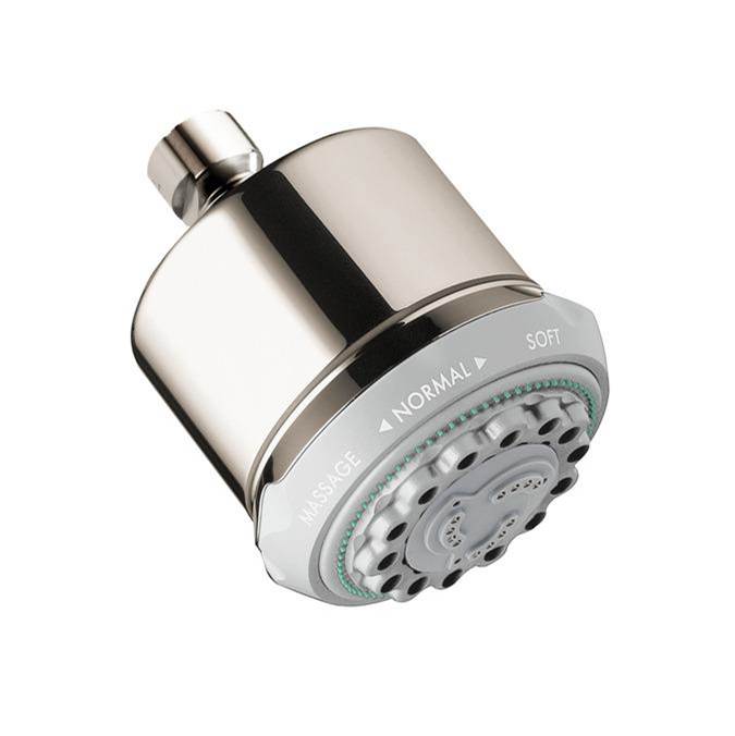 Hansgrohe Clubmaster Showerhead 3-Jet, 2.5 GPM in Polished Nickel