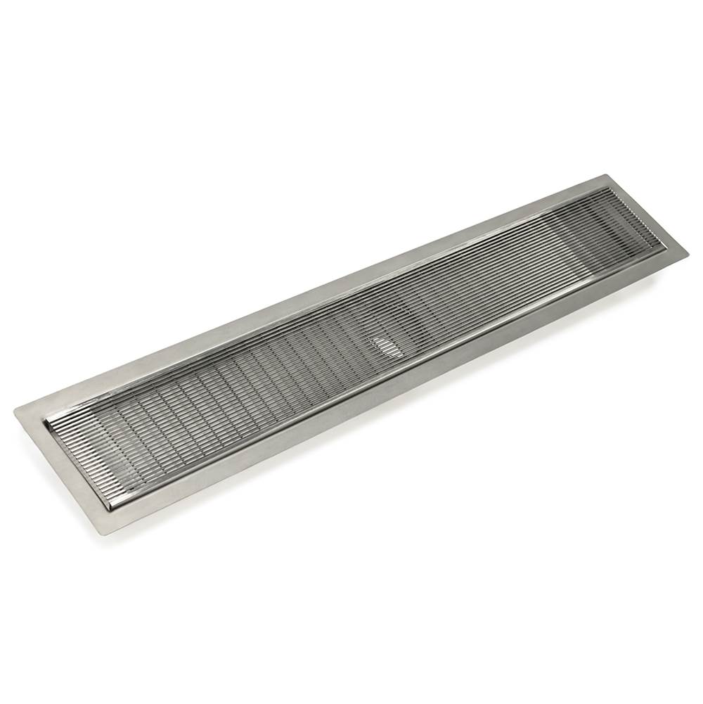 Infinity Drain 42'' FF Series Complete Kit with 5'' Wedge Wire Grate in Satin Stainless