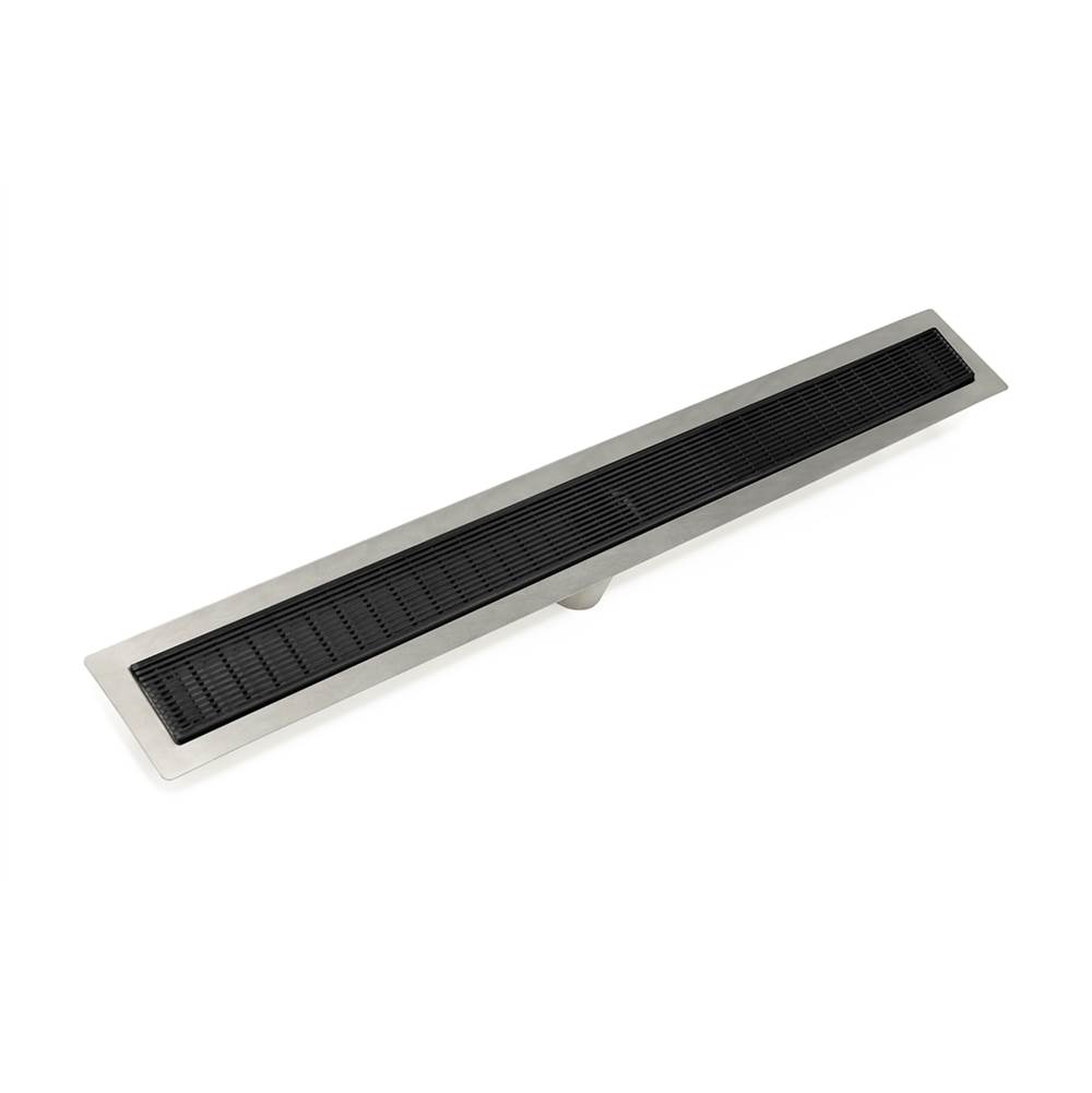 Infinity Drain 60'' FF Series Complete Kit with 2 1/2'' Wedge Wire Grate in Matte Black